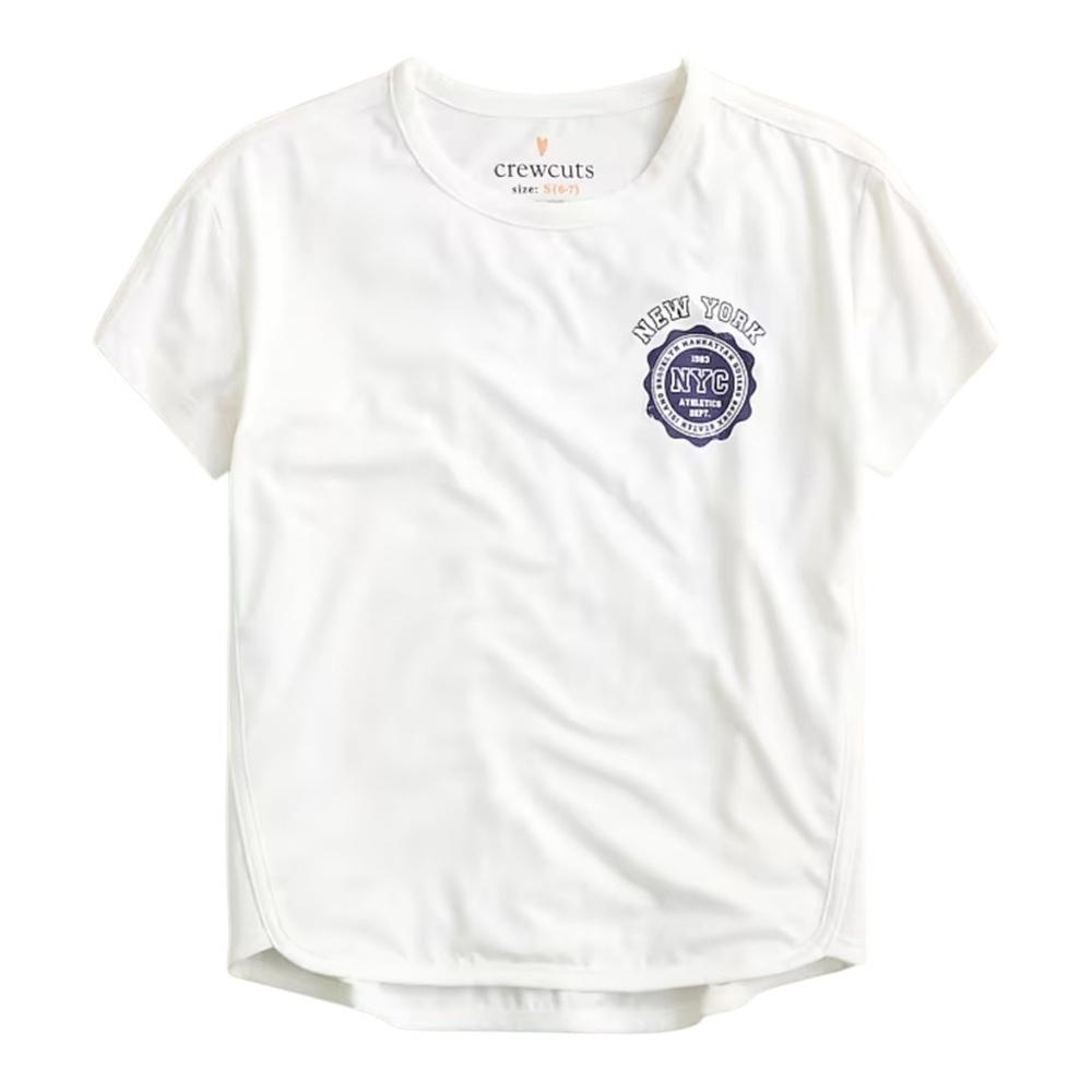 J Crew Crewcuts Girls Active New York Short Sleeve Graphic Tee Girls Size XS